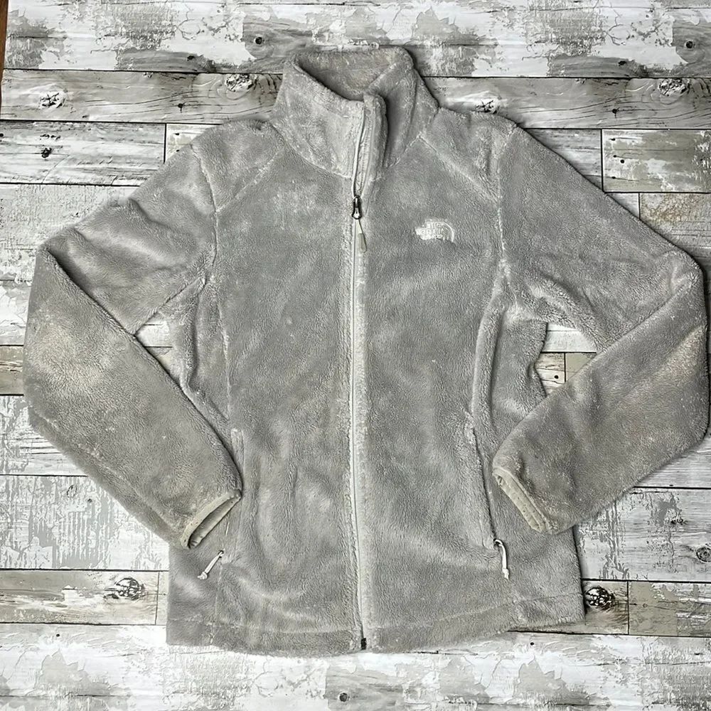 North Face Full Zip Sherpa Jacket Gray small